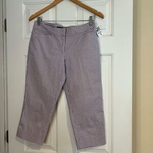 Talbots Purple Checkered Capri Pants